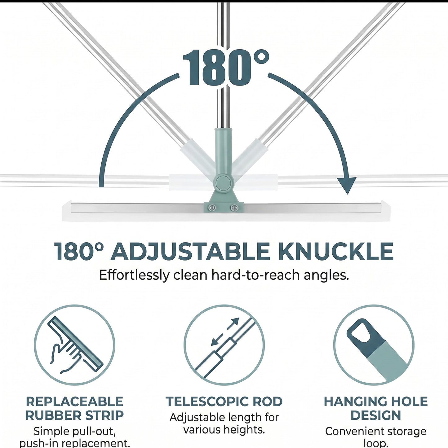 CleanWipe 180° Rotating Floor Wiper – Water, Mud & Dust Cleaner